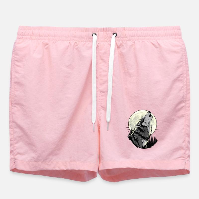 Wolf - Swim Trunks - pink