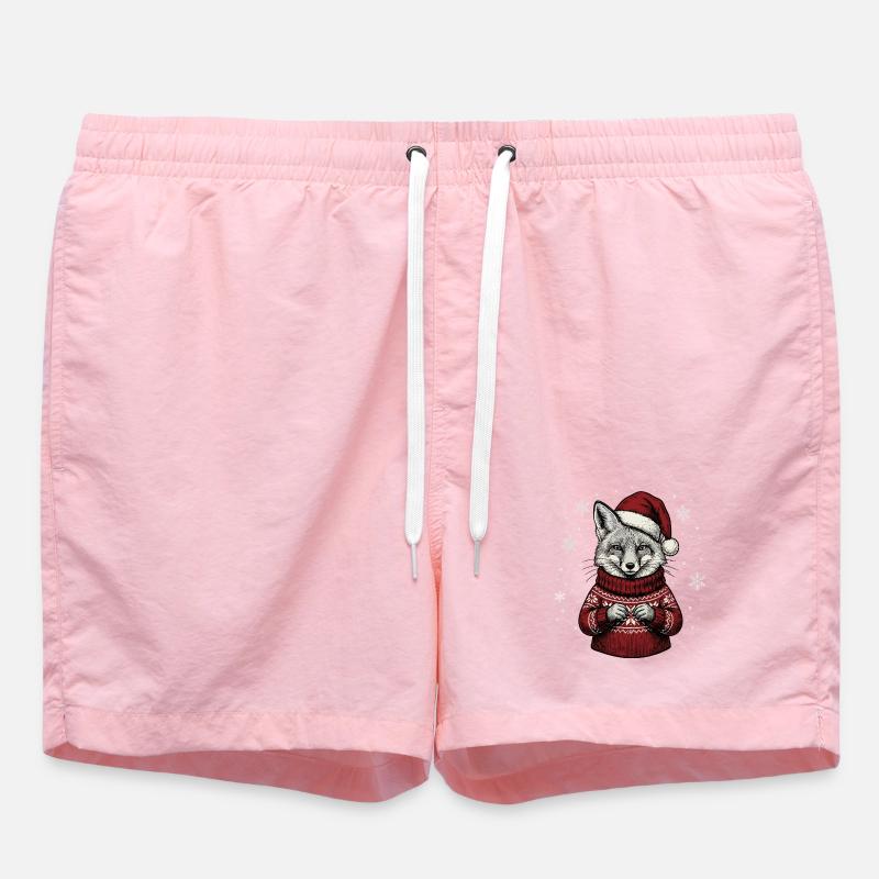 Rotfuchs Weihnachten Süßer Weihnachtsfuchs Winter - Badeshorts - Pink