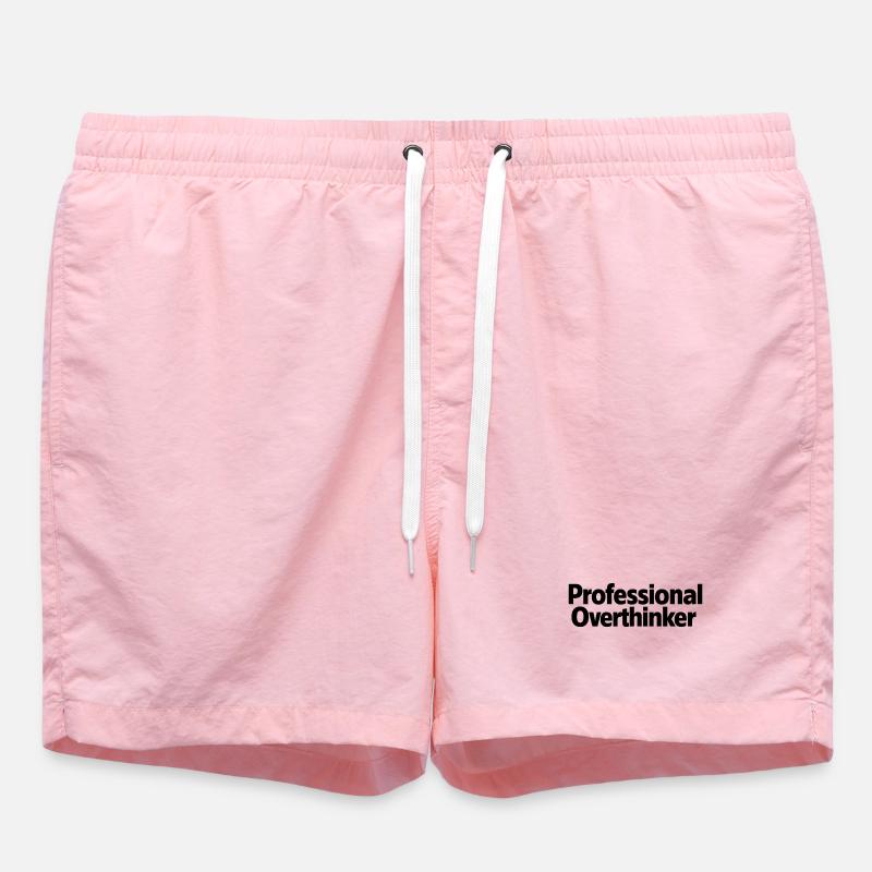 Professional Overthinker Minimalist - Swim Trunks - pink