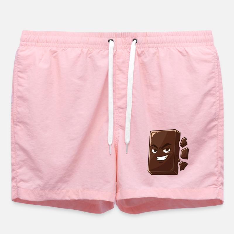 Charming chocolate block with grin - Swim Trunks - pink