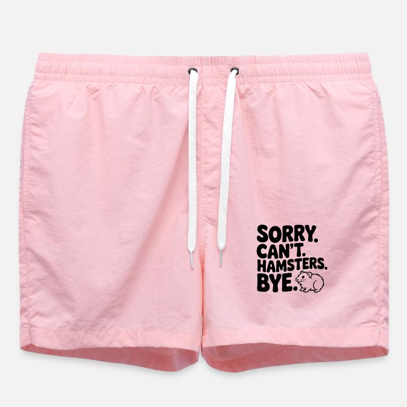 Sorry. Can't. Hamsters. Bye. - Swim Trunks - pink