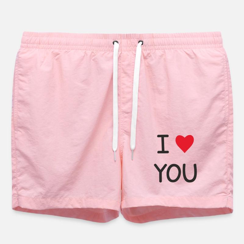 I ❤️ You – Doux Love Text Design - Short de bain - rose