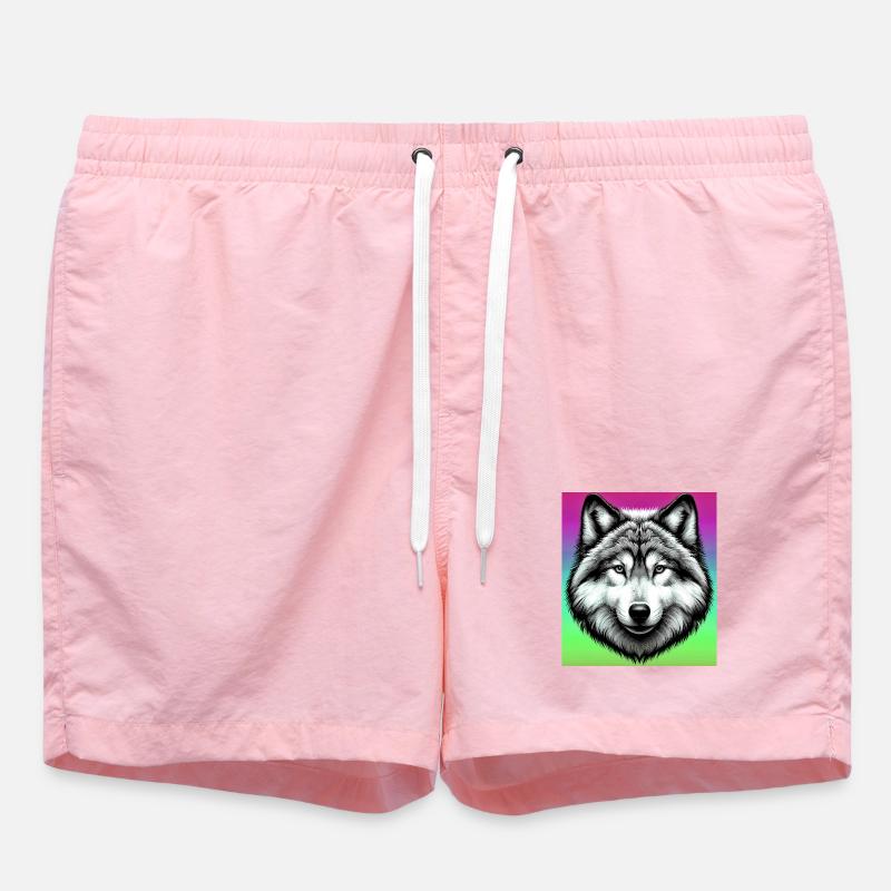 Wolf - Swim Trunks - pink