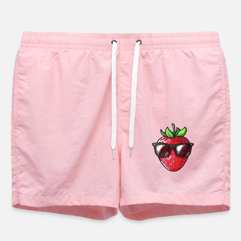 Lunettes de soleil fraise été - Short de bain - rose