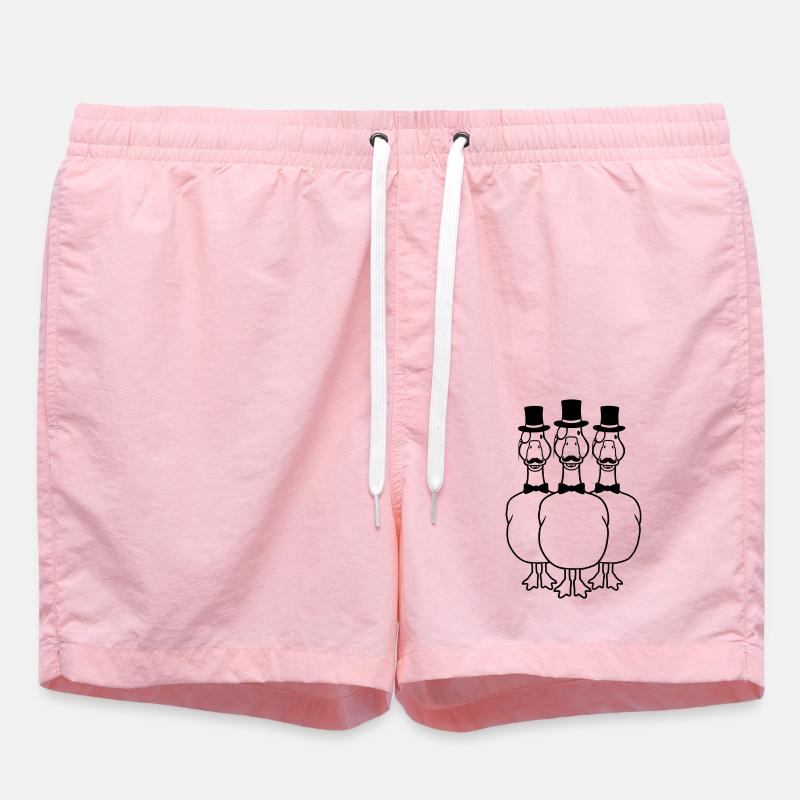 Hommes 3 Monocle Geese - Short de bain - rose