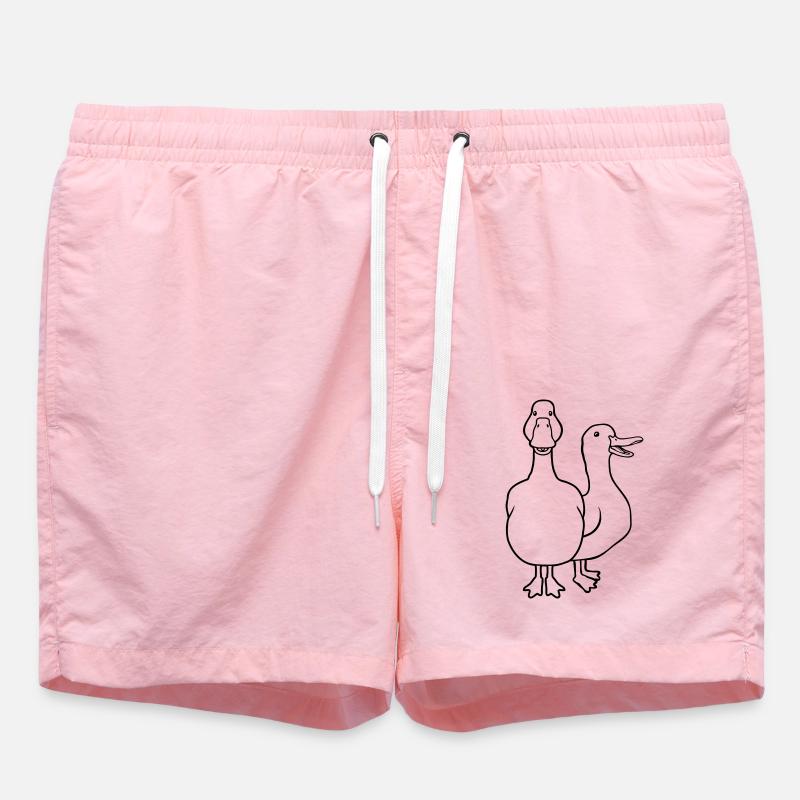 Team cute geese friends - Swim Trunks - pink