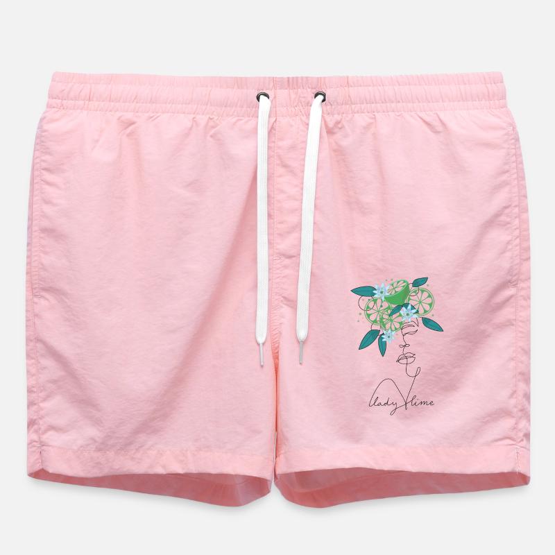 Lady Lime Lineart Design - Short de bain - rose