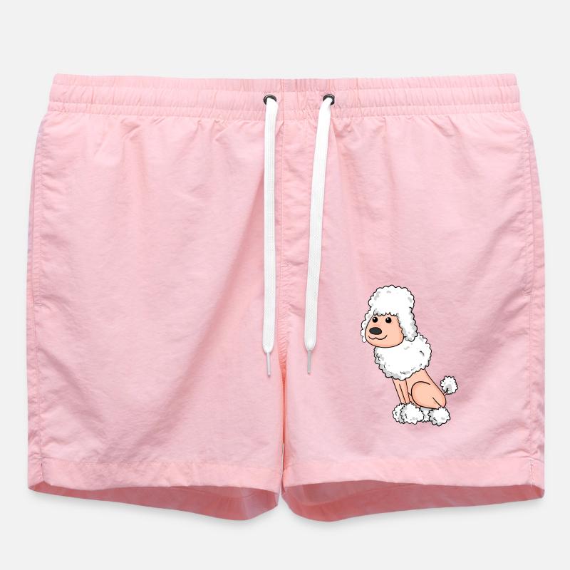 Caniche blanc - Short de bain - rose