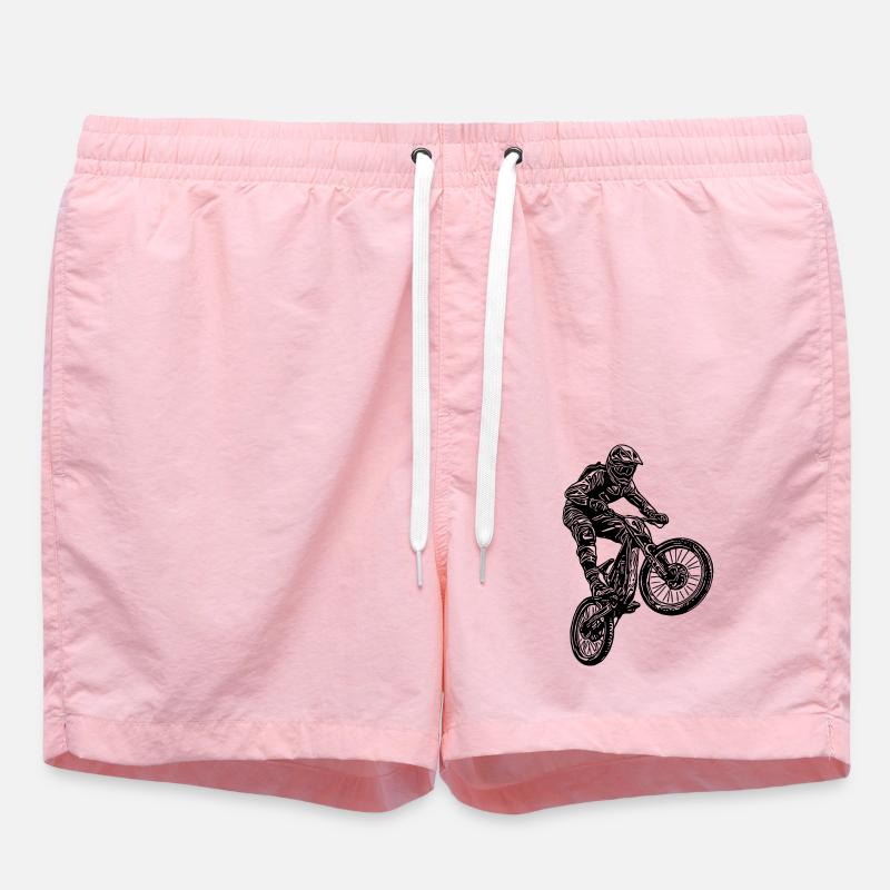 Cooler Radfahrer Springender Mountainbiker - Badeshorts - Pink