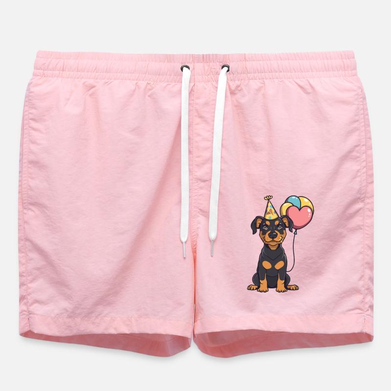 Doberman chien anniversaire bébé - Short de bain - rose