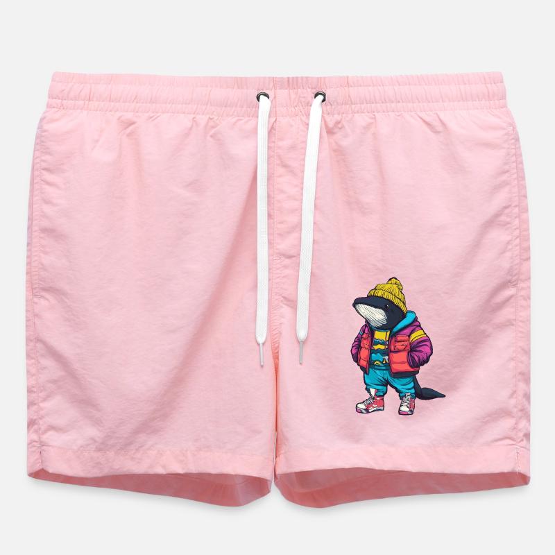 Whale Funny Winter - Swim Trunks - pink
