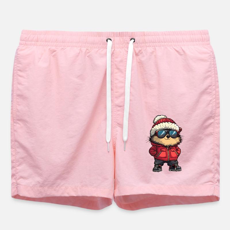Hedgehog Cool Comic - Swim Trunks - pink
