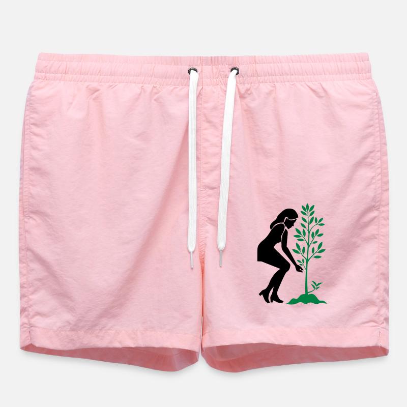 Einpflanzen Naturschutz Baum - Badeshorts - Pink