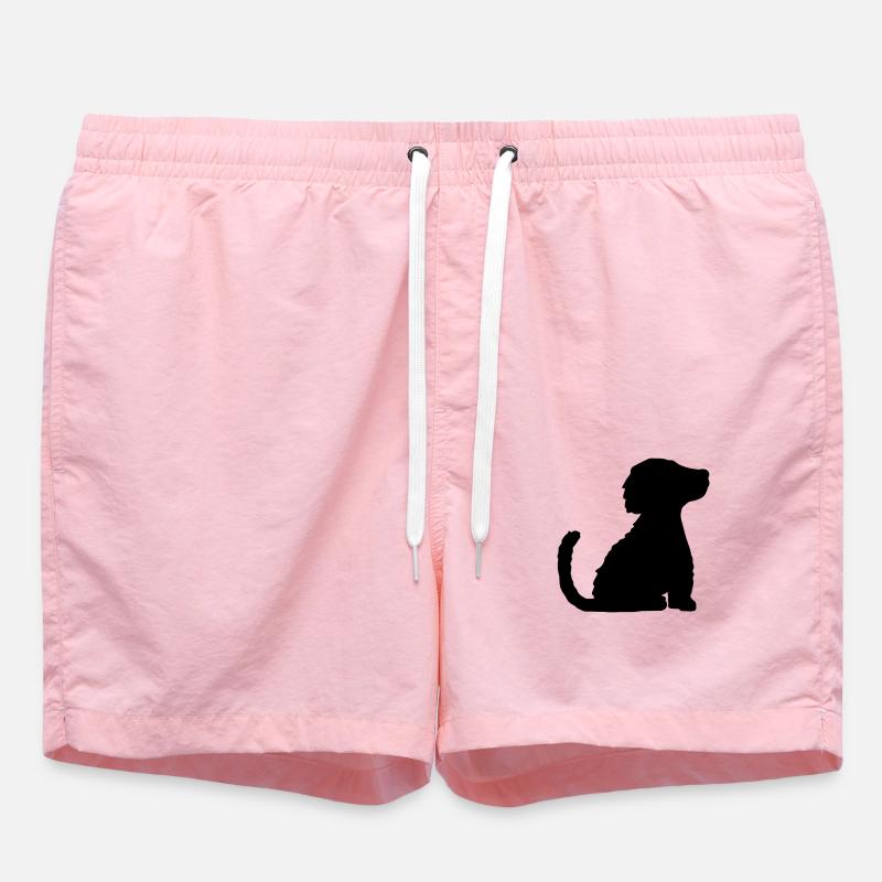 Silhouette braver sitzender Hund - Badeshorts - Pink