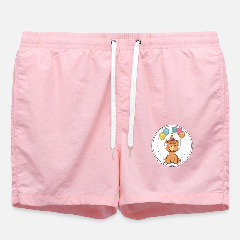 Bébé d’anniversaire de chameau - Short de bain - rose