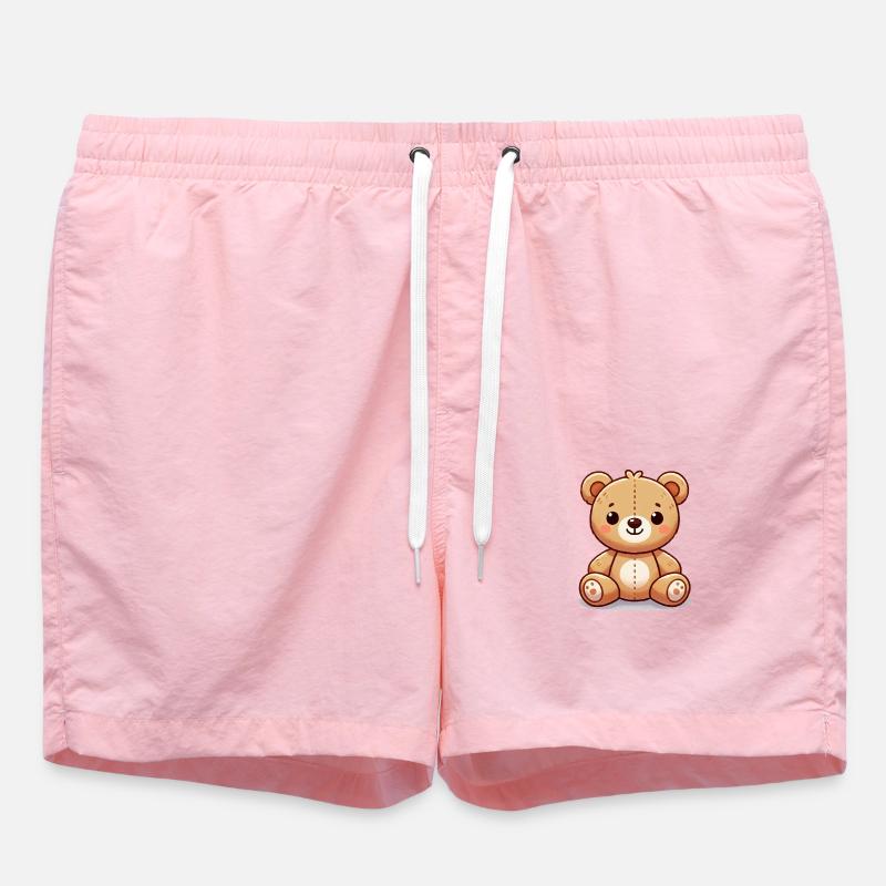 Teddy Bear Comic - Swim Trunks - pink