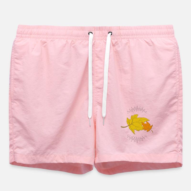 Feuilles d’automne avec rayons - Short de bain - rose