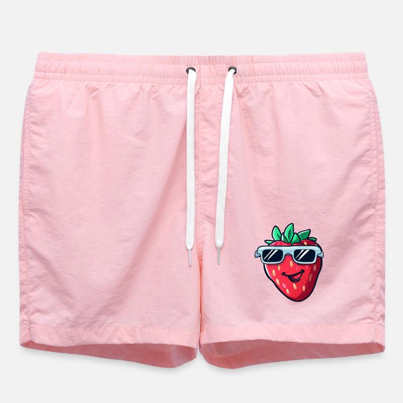 Cool strawberry with sunglasses - Fruity - Swim Trunks - pink
