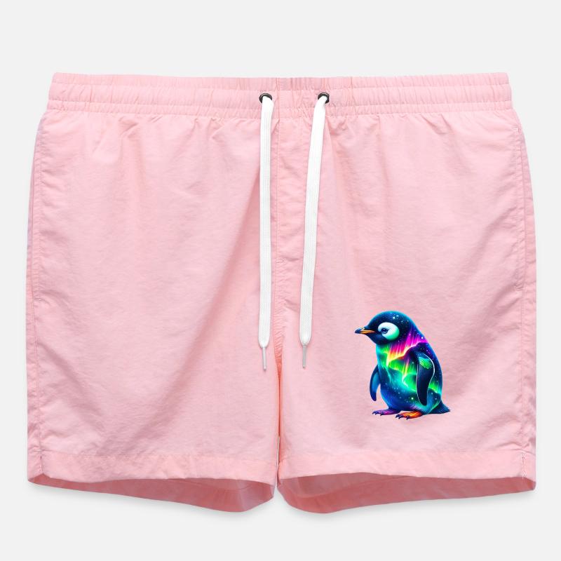 Aurora Borealis Pinguin - Badeshorts - Pink