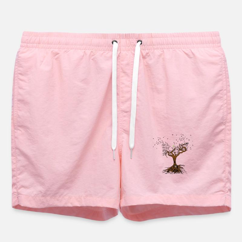 Tree - Swim Trunks - pink
