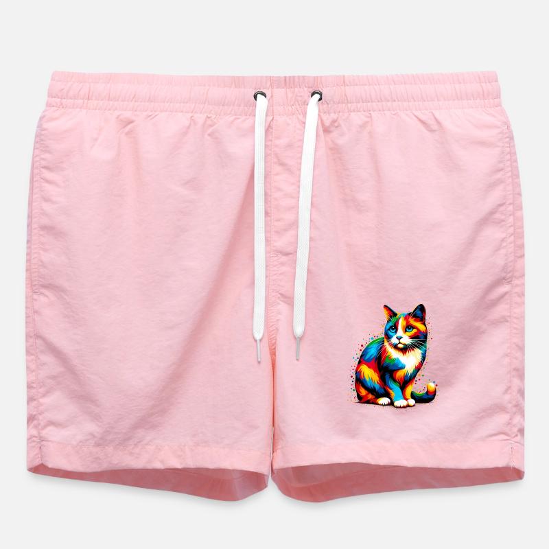 Chat - Short de bain - rose