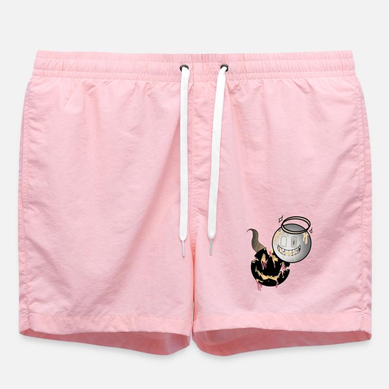 Melting Faces Angel and Devil Design - Swim Trunks - pink