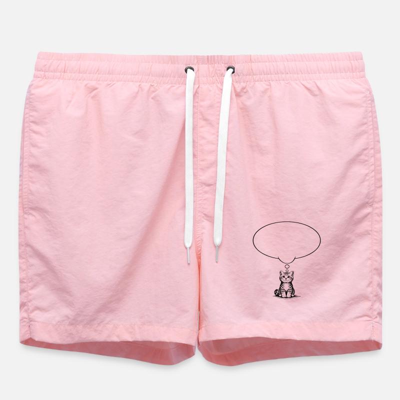 Katzenbaby_sitzend_mit_Denkblase - Badeshorts - Pink