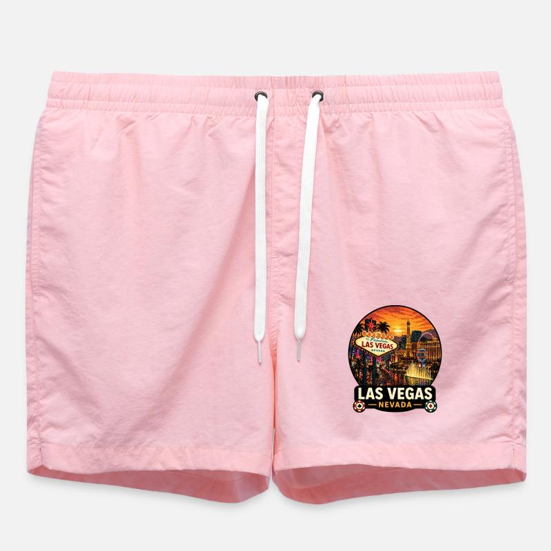 Las Vegas Nevada Sunset Vacation Design - Swim Trunks - pink