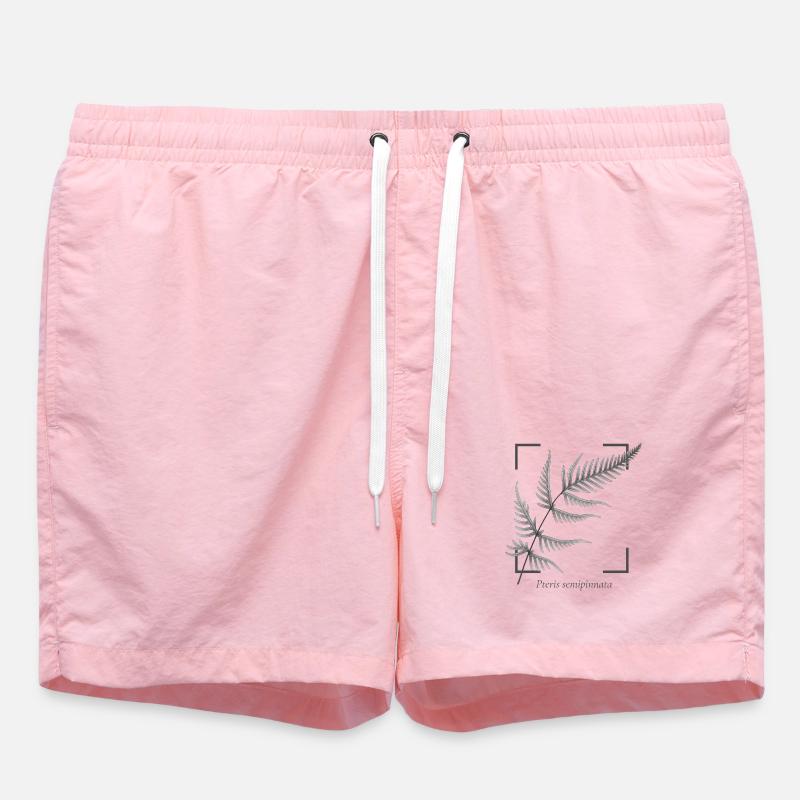 Fern leaf (Pteris semipinnata) - Swim Trunks - pink