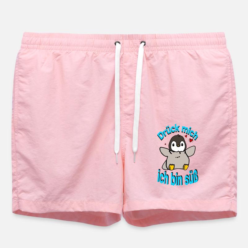 Pinguin Drück mich - Badeshorts - Pink