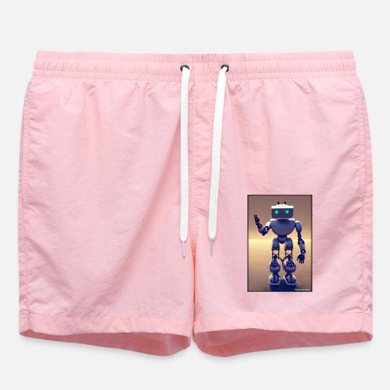 Robot Future Technology Science Android - Swim Trunks - pink