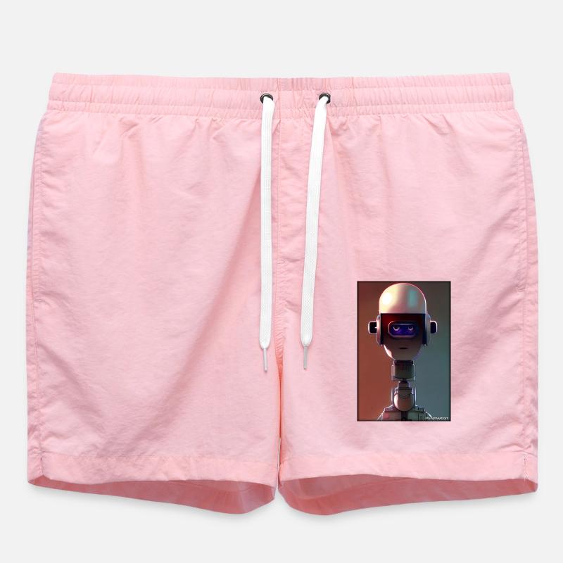 Robot Future Technology Science Android - Swim Trunks - pink