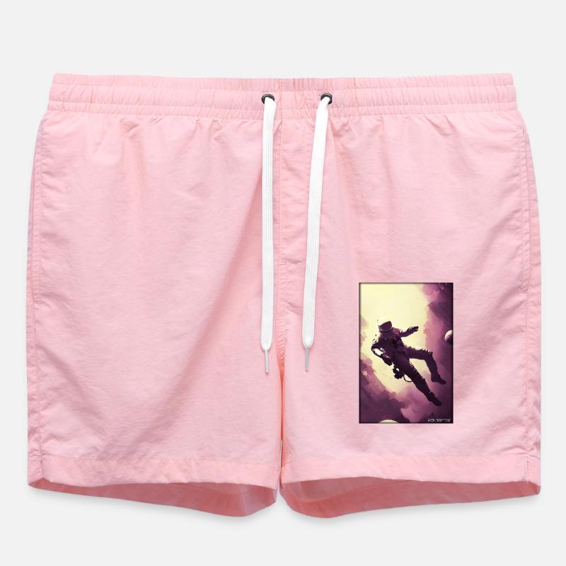 Astronaut Future Sci-Fi Technology - Swim Trunks - pink