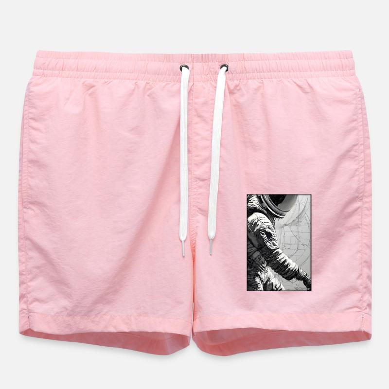 Astronaut Future Sci-Fi Technology - Swim Trunks - pink