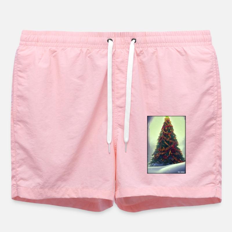 Arbre de Noël Noël hiver - Short de bain - rose