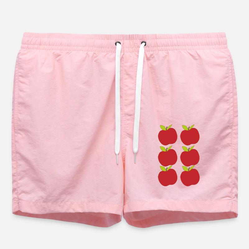 Apple Pattern Red 6-ply - Swim Trunks - pink