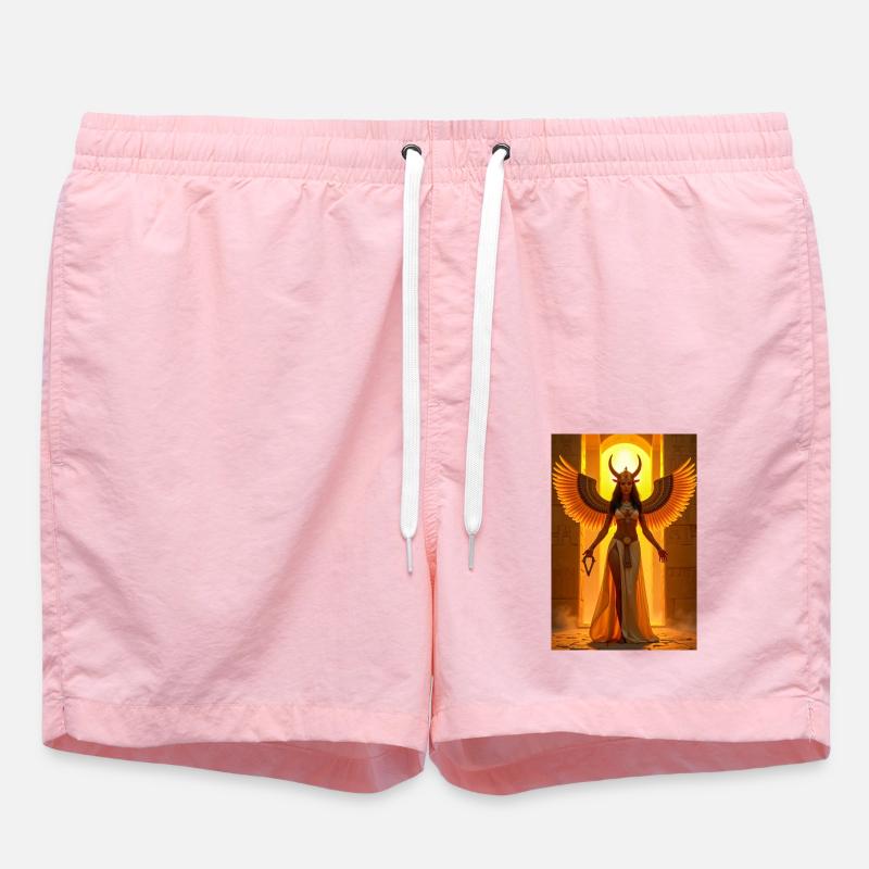 Isis, bevinget gudinde med solskive - Badeshorts - pink