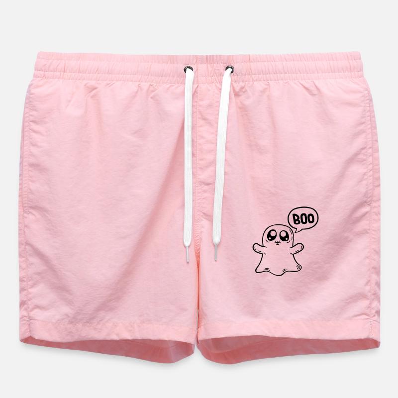 Scaring Ghost Boo - Swim Trunks - pink