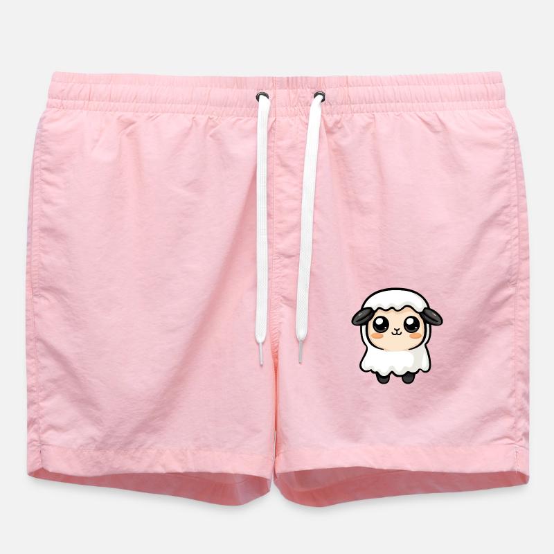Schaf Halloween Comic Geist - Badeshorts - Pink