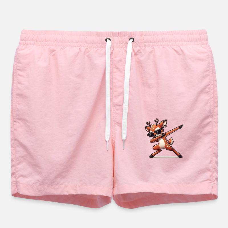 Cerf Bande dessinée Dabbing - Short de bain - rose