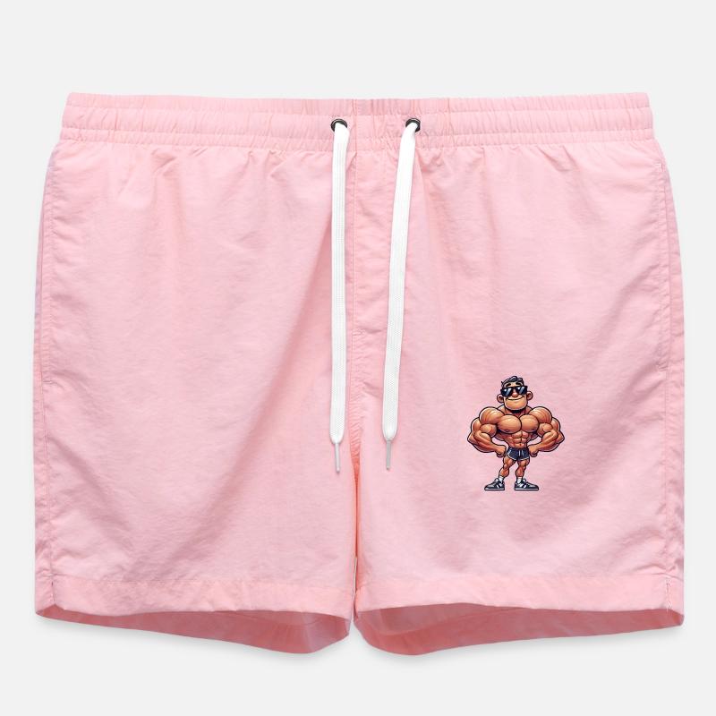 Bodybuilder Cool - Swim Trunks - pink