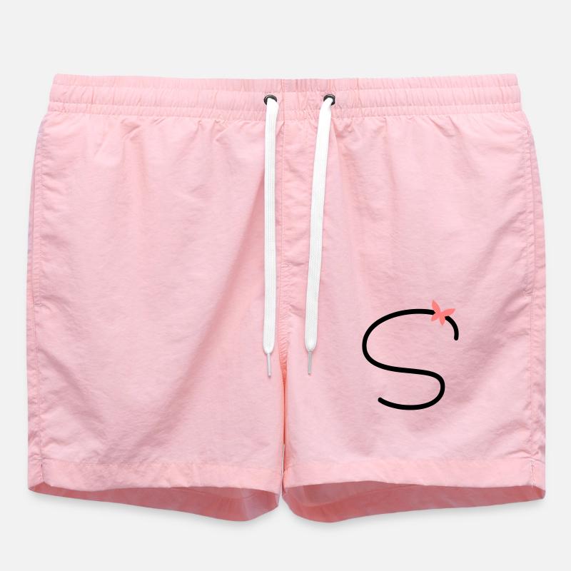 Lettre S Papillon Lettre - Short de bain - rose