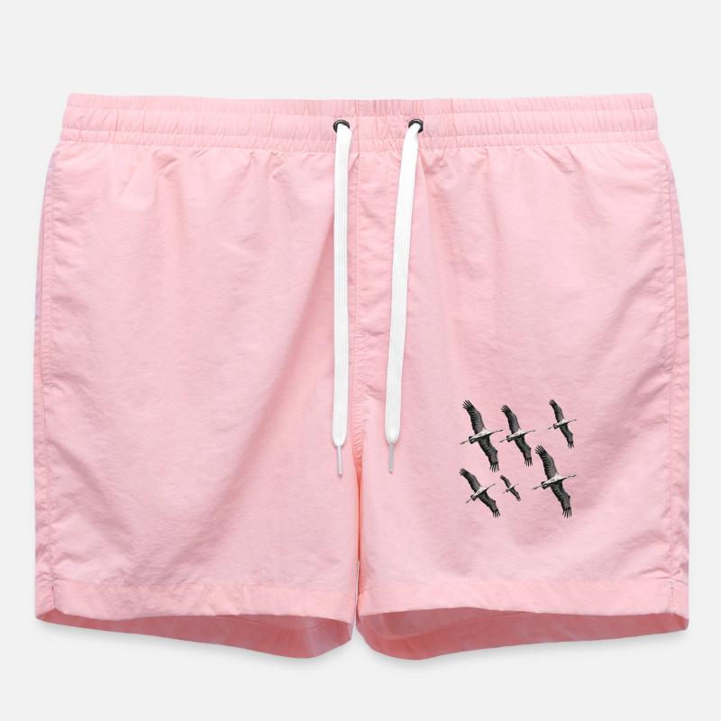 Bird migration cranes - Swim Trunks - pink