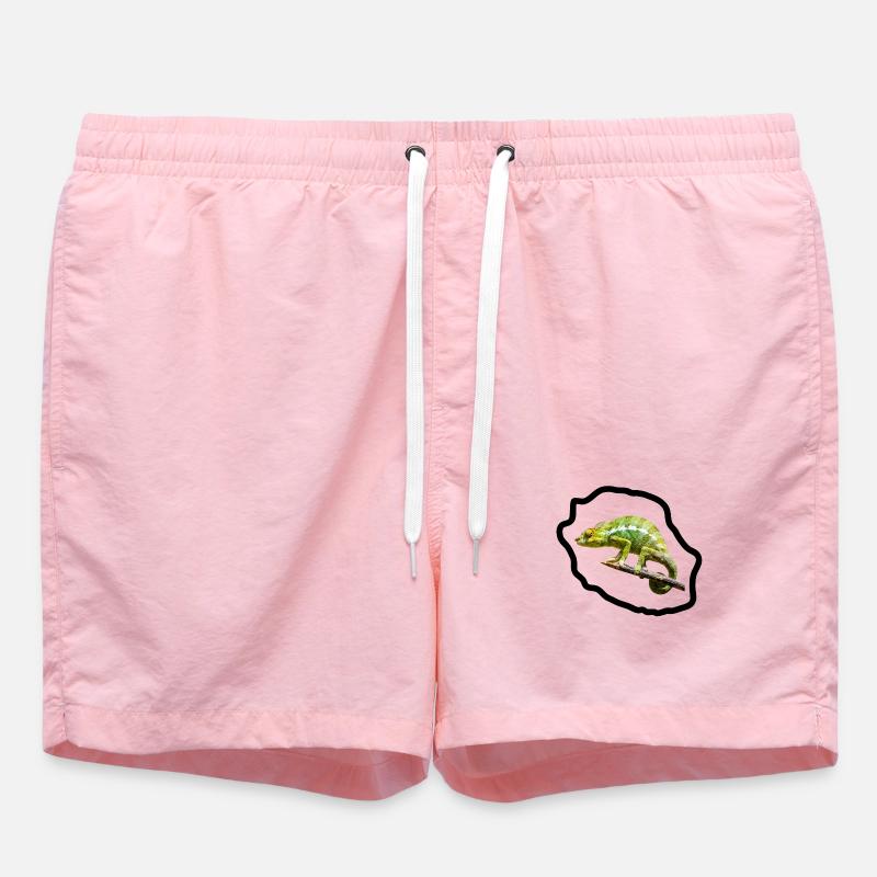 Chameleon vert sur branche - Short de bain - rose