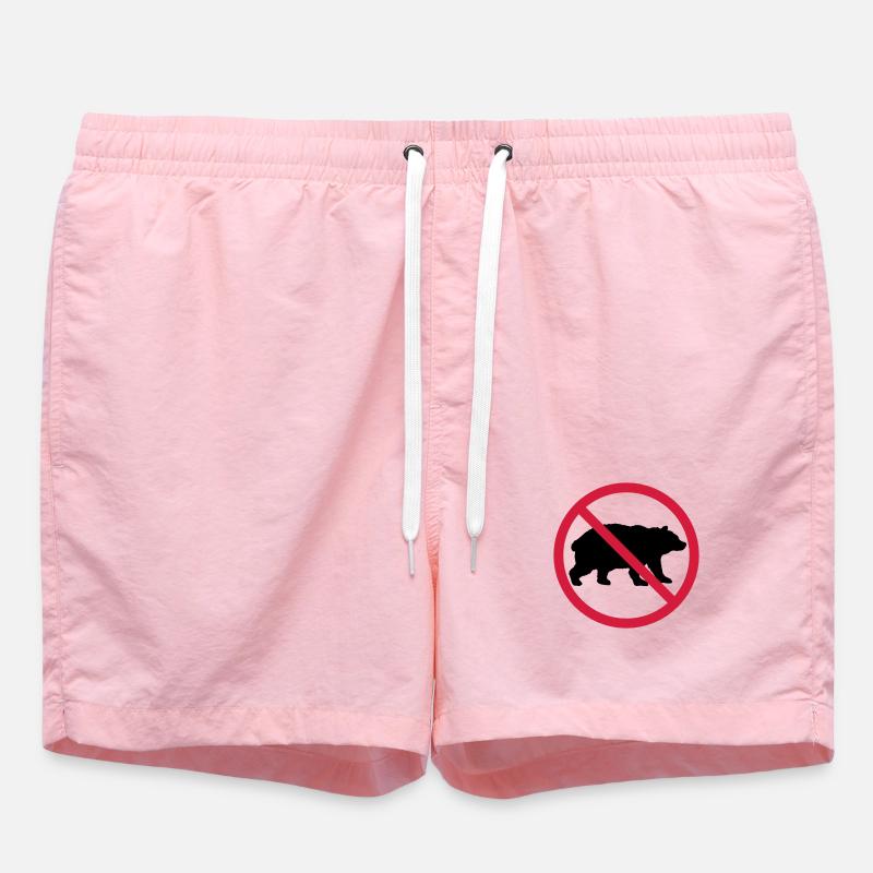 Bear Forbidden Shield - Swim Trunks - pink
