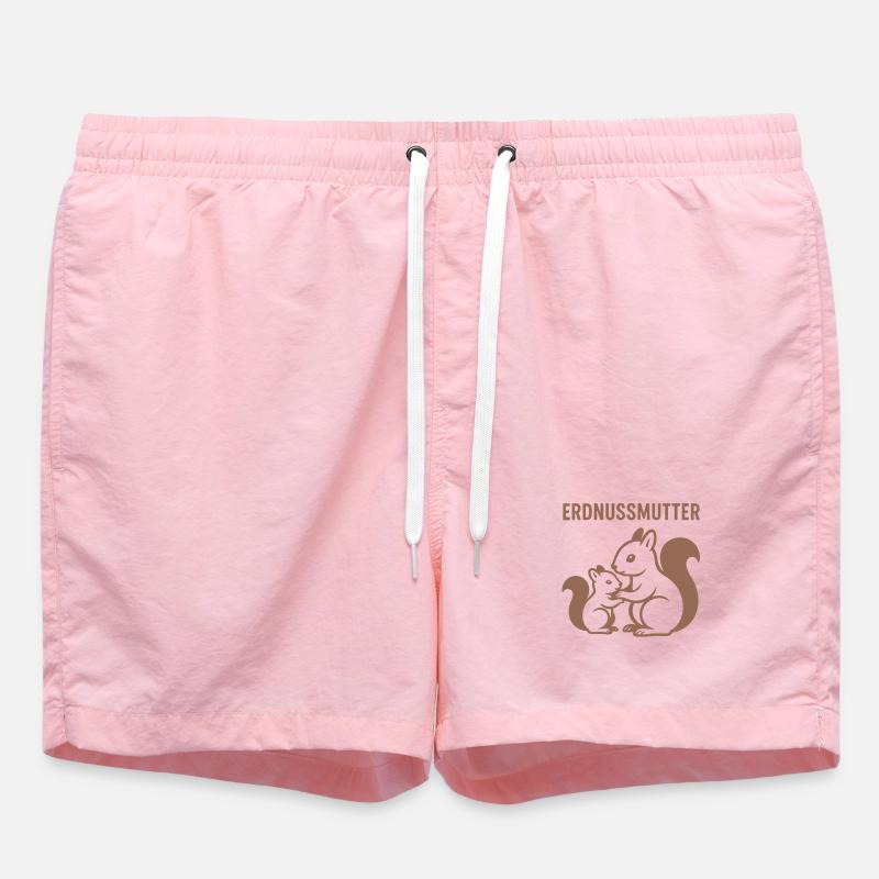 Erdnussmutter mit Eichhörnchenmotiv - Badeshorts - Pink