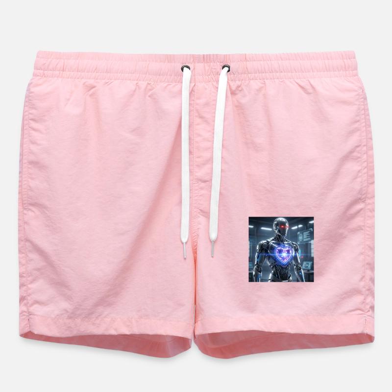 Futuristic robot with light effect - Swim Trunks - pink
