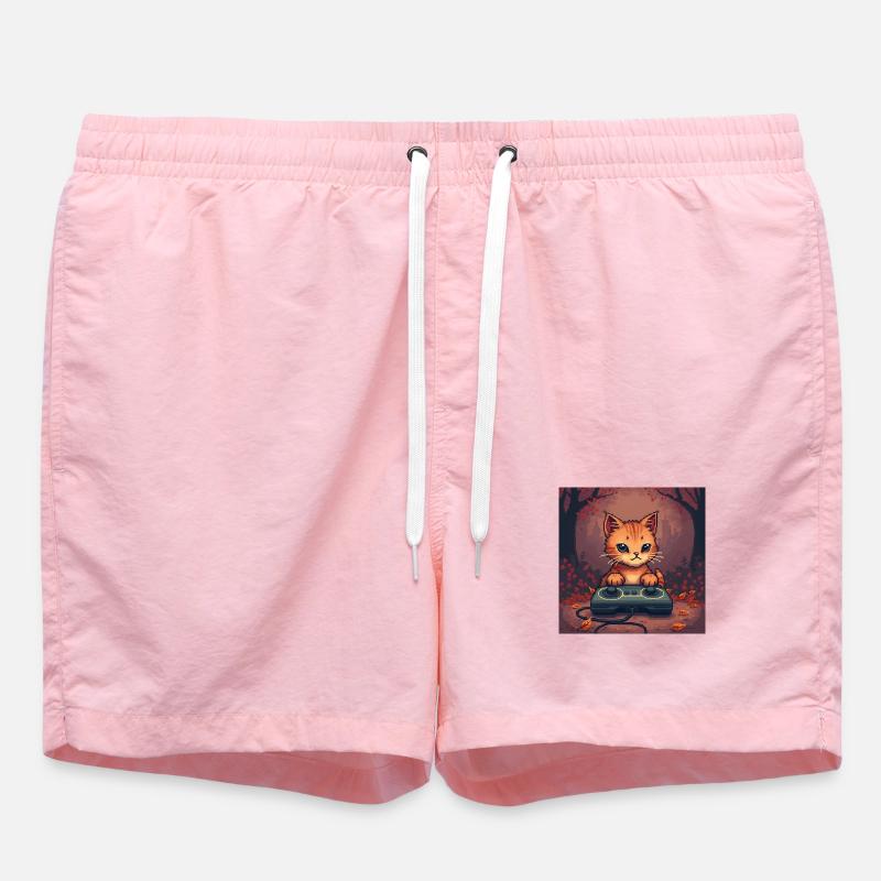 Cozy Pixel Cat Controller - Swim Trunks - pink