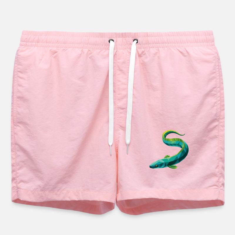 Eel - Cool Low Poly Logo - Swim Trunks - pink
