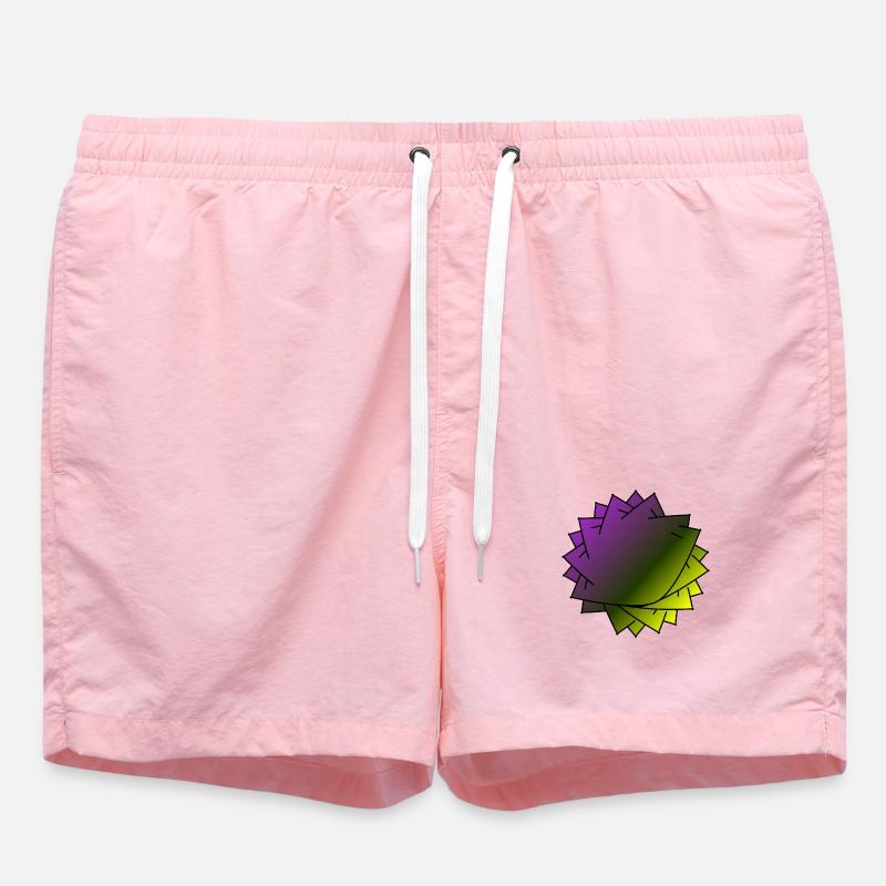 Gradient Leaf Spiral - Swim Trunks - pink